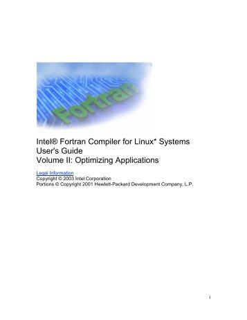 Intel® Fortran Compiler for Linux* Systems User's Guide Volume II ...