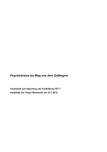 Psychodrama und Gefängnis - Kontrast - Verein für folgenreiche ...