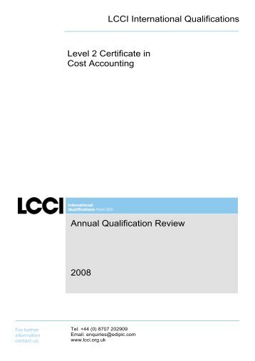 Annual Qualification Review 2008 LCCI International Qualifications ...