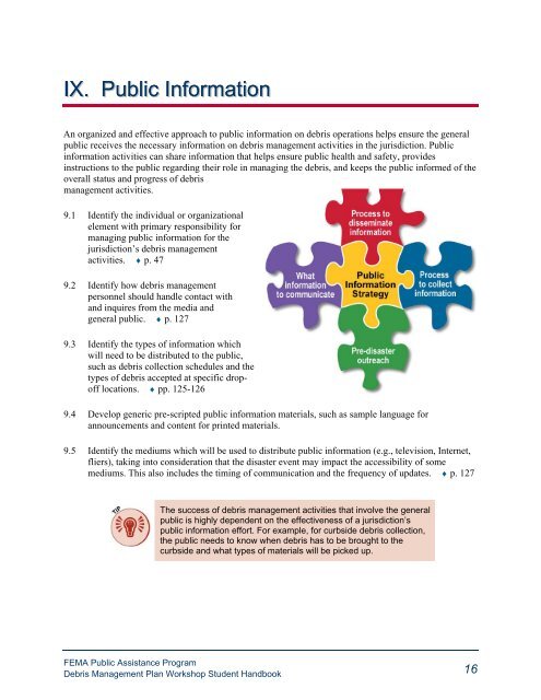 FEMA Debris Management Plan Workshop Student Handbook