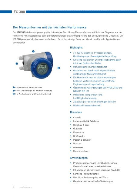 Magnetisch-induktiver Durchfluss-Messumformer - Krohne