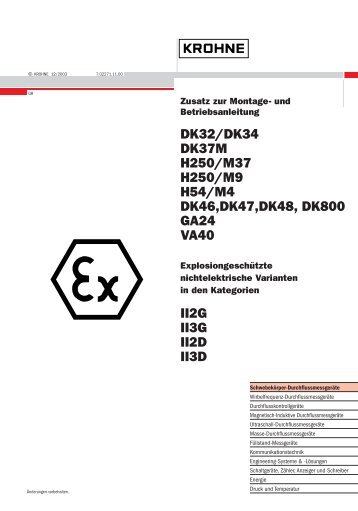 DK32/DK34 DK37M H250/M37 H250/M9 H54/M4 DK46 ... - Krohne