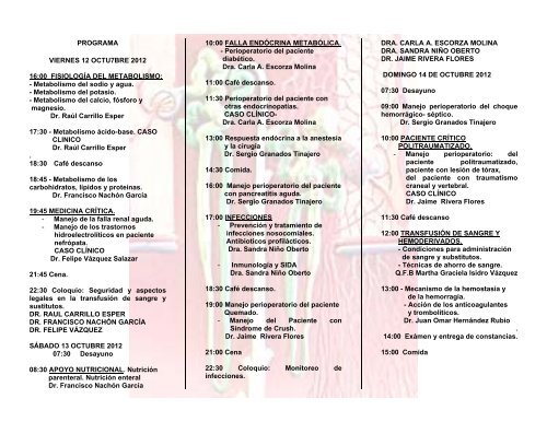 Metabolismo del potasio. - Anestesia y medicina del dolor