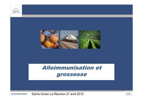 Alloimmunisation et grossesse - ARS OcÃ©an Indien