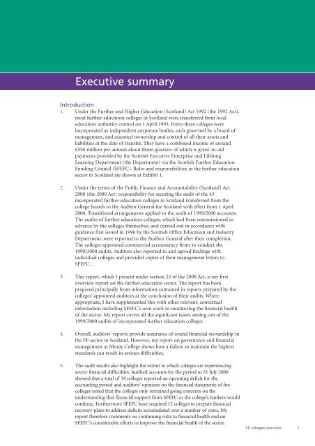 Overview of Further Education colleges (PDF | 262 ... - Audit Scotland