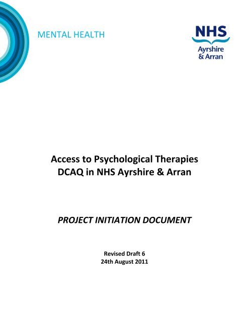 Project Initiation Document - Quality Improvement Hub