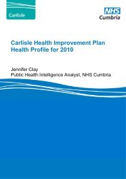 Carlisle Health Improvement Plan Health Profile for 2010
