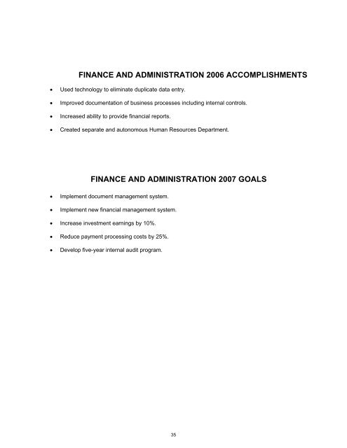 FY 2007 Budget - Forest Preserve District of Cook County