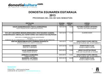 2013ko Egitaraua deskargatu - Donostia Kultura