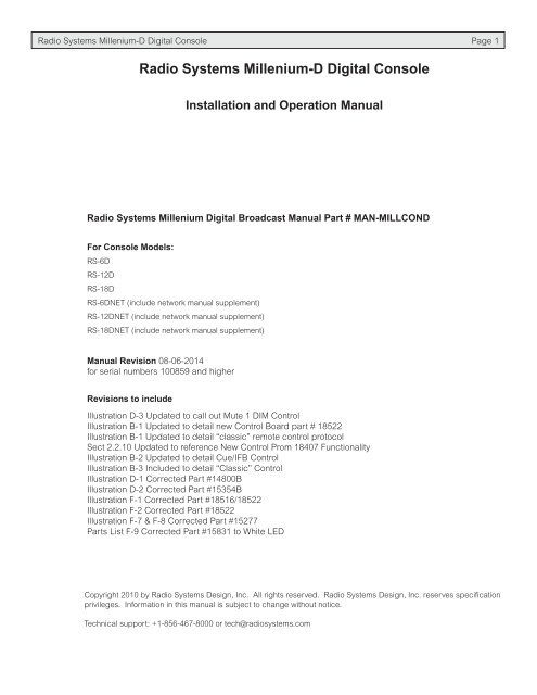 Manual w/ Schematics - Radio Systems