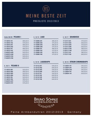 Preisliste Quarz-Uhren - Pollmann