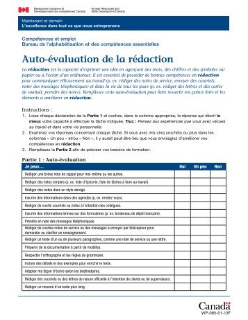 Auto-évaluation de la rédaction