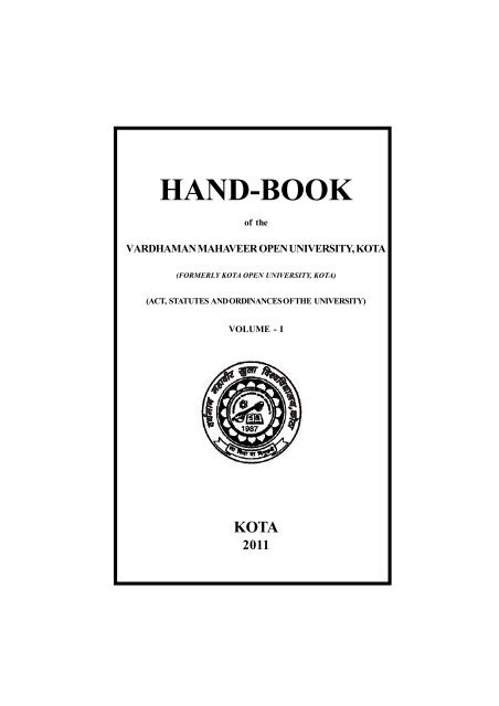 Handbook Volume I - VMOU, Kota