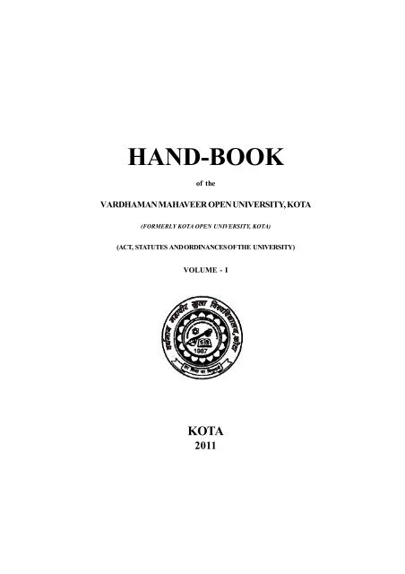 Handbook Volume I - VMOU, Kota