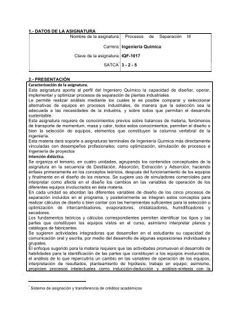 Procesos de SeparaciÃ³n III - Instituto TecnolÃ³gico de Aguascalientes