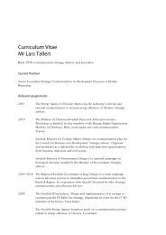 Curriculum Vitae Mr Lars Tallert - Global Reporting