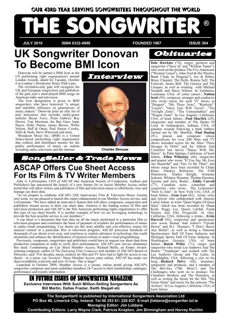 NL July 2010.pub - International Songwriters Association