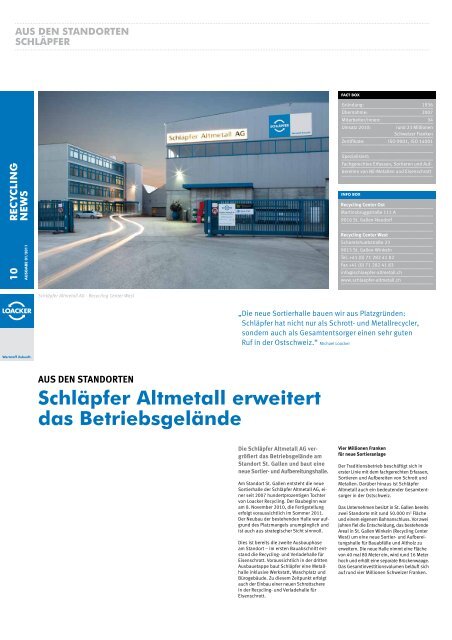 Recycling NEWS 01/2011 - Loacker Recycling GmbH