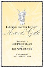 2008 Awards Gala - PanHellenic Scholarship Foundation
