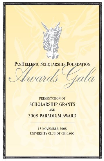 2008 Awards Gala - PanHellenic Scholarship Foundation