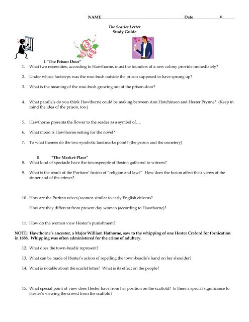 Scarlet Letter Symbols Chart Answers