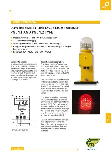LOW INTENSITY OBSTACLE LIGHT SIGNAL PNL 1.1 AND PNL 1.2 ...