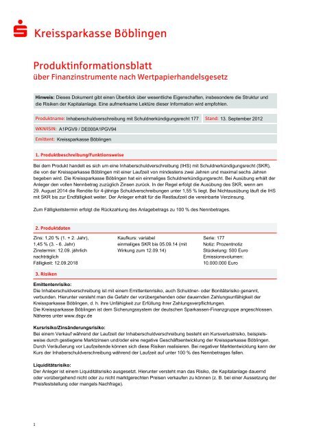 PIB IHS Serie 177 - Kreissparkasse Böblingen