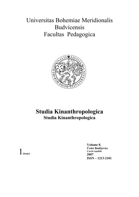 Studia Kinanthropologica Volume 8. - 2007, 1 - PedagogickÃ¡ fakulta ...