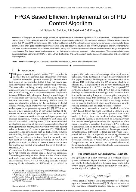 FPGA Based Efficient Implementation of PID Control Algorithm.pdf