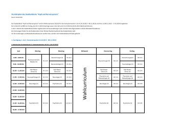 Stundenplan des STB Kopf & Nervensystem WS 2013/14