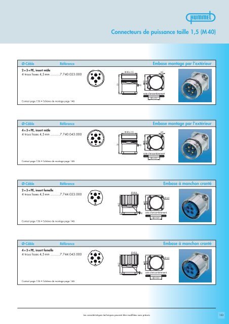 Connecteurs de commande M 23 / Boîtiers