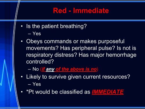 - Disaster Triage - Taking It The Next Level