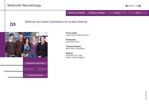 Molecular Neurobiology - Universidad AutÃ³noma de Madrid