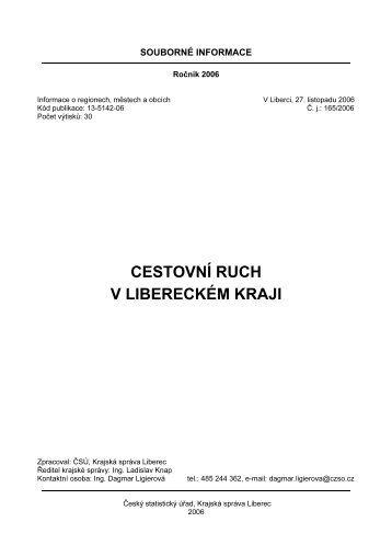 CESTOVNÍ RUCH V LIBERECKÉM KRAJI - Český statistický úřad