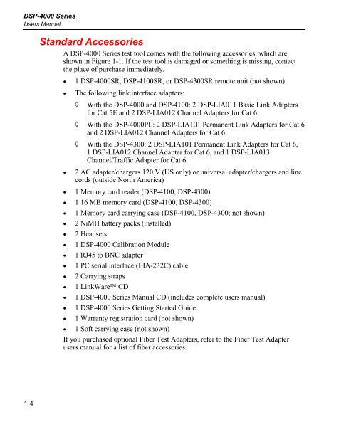 Fluke Networks Dsp-4300 User Manual