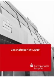 Geschäftsbericht 2009 - nach Prüfung - KSK Kreissparkasse Saarpfalz