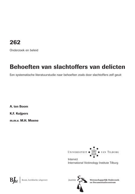 Behoeften van slachtoffers van delicten - WODC