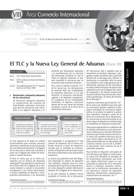 El Tlc y la Nueva ley General de Aduanas (Parte III) - Revista ...