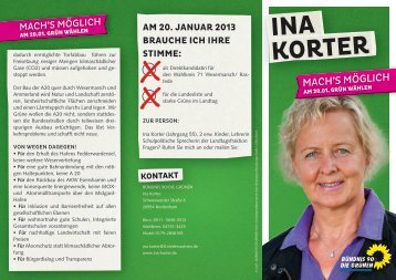 Kandidaten-Flyer von Ina Korter (PDF)