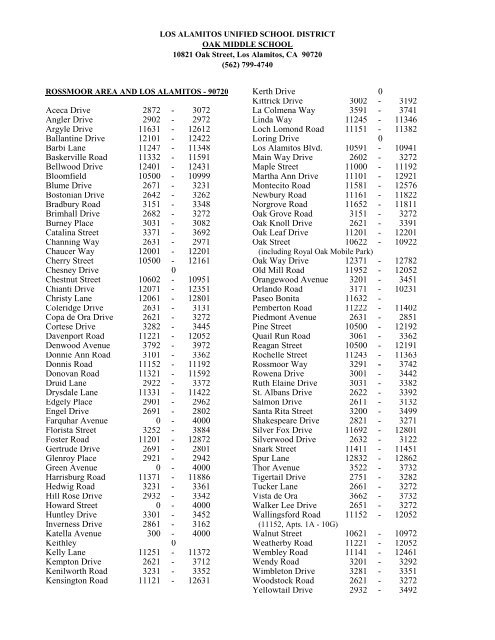 Attendance Boundaries Los Alamitos Unified School District