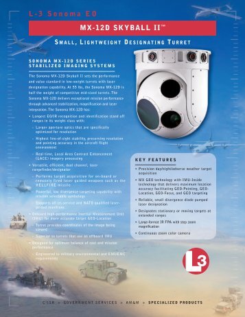 L-3 Sonoma EO MX-12D SKYBALL IIâ„¢ WHEN THE MISSION ...