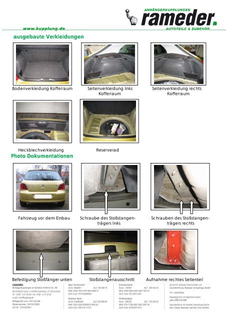 Einbauhilfe Anhängerkupplung für Peugeot 307 ... - AutoFaszination