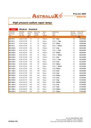 ASTRALUX Price list 2002 AMERICA USD1 - Laumayer