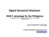 Digital Terrestrial Television, ISDB-T advantage for the ... - DiBEG