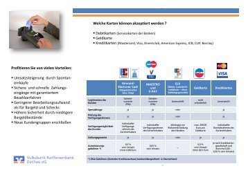 Ãbersicht der Zahlungssysteme - Volksbank Raiffeisenbank Dachau ...