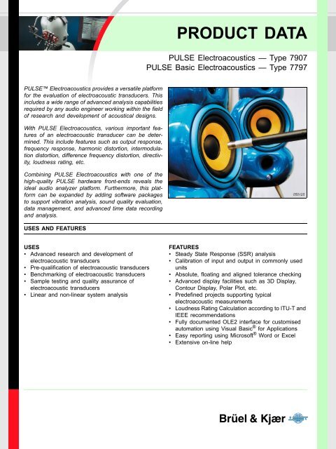Product Data Sheet: PULSE Electroacoustics - Type ... - BrÃ¼el & KjÃ¦r