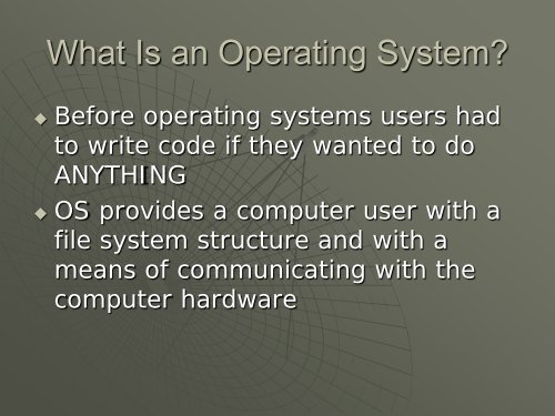 Operating Systems