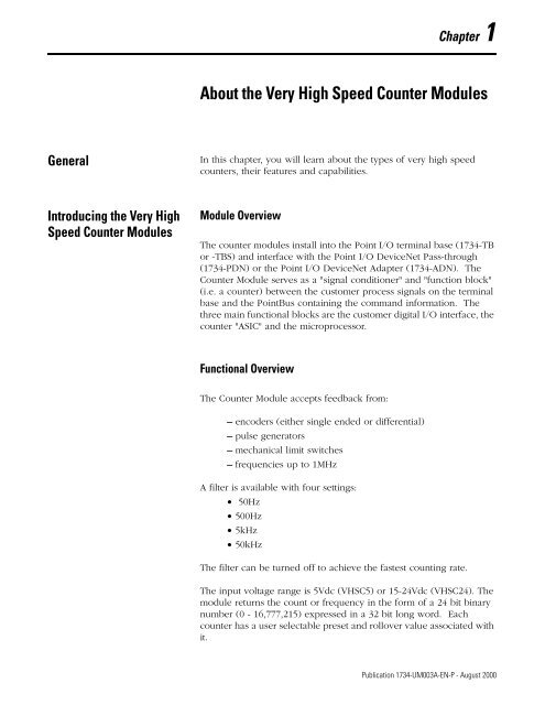 Very High Speed Counter Module - Esco Drives & Automation