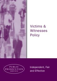 Victims and Witnesses Policy - Public Prosecution Service