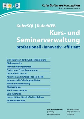 Kurs- und Seminarverwaltung - Kufer Software Konzeption